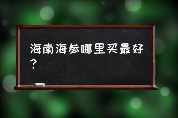 哪有海参批发市场 海南海参哪里买最好? 哪有海参批发市场 海南海参哪里买最好?